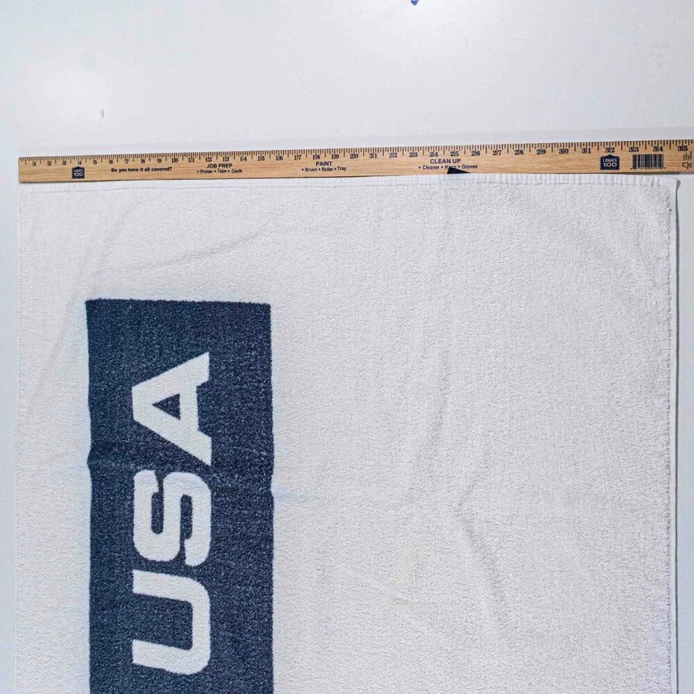 Vtg Nautica Competition Towel USA Spell Out Made in USA 90s Beach 64x35